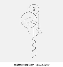Line Dot Tattoo Vector Art