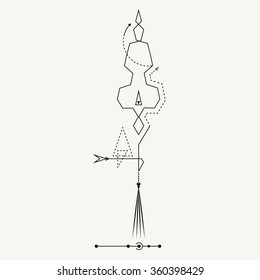 Line Dot Tattoo Vector Art