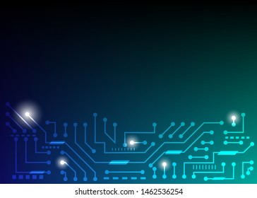 line dots of circuit board and communication concept background for technology background .Abstract Vector hi tech.
