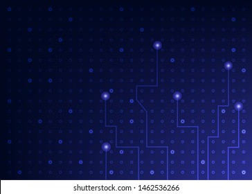 line dots of circuit board and communication concept background for technology background .Abstract Vector hi tech.