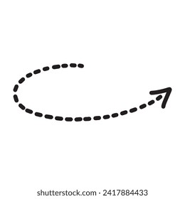 Line dotted arrow. vector illustration.