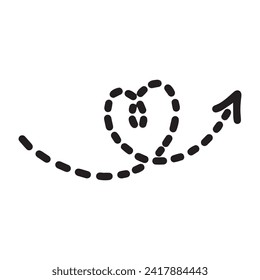 Line dotted arrow. vector illustration.