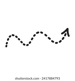 Flecha con puntos de línea. ilustración vectorial.
