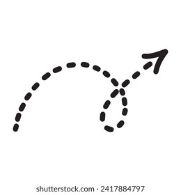 Flecha con puntos de línea. ilustración vectorial.