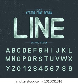 Line dotted font and alphabet vector, Typeface letter and number design on grunge texture background