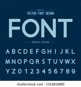 Line dotted font and alphabet vector, Design text and number design on grunge texture background