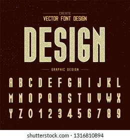 Line dotted font and alphabet vector, Tall typeface letter and number design on grunge texture background
