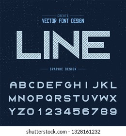 Line dotted font and alphabet vector, Bold typeface letter and number design on grunge texture background
