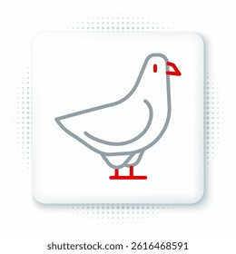 Line Dove icon isolated on white background. Colorful outline concept. Vector