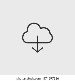 Line  download cloud icon illustration isolated vector sign symbol