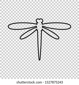 line dragonfly icon isolated on transparent background