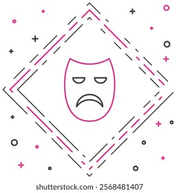 Line Drama theatrical mask icon isolated on white background. Colorful outline concept. Vector