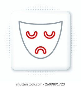 Line Drama theatrical mask icon isolated on white background. Colorful outline concept. Vector