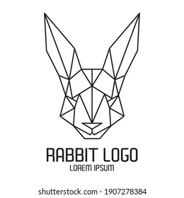 Line Draw Geometric Rabbit Head logo, perfect for IT service company  and brand fashion logo 