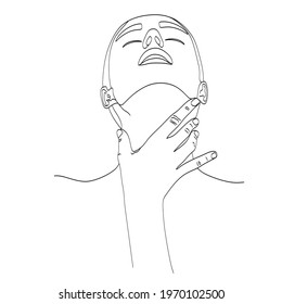 Line Drawing. Abstract face by one line drawing. Modern continuous line art. Women line art. Beauty salon logo. Coloring book.
