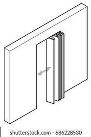 Line Drawing Of An Accordion/concertina  Door.