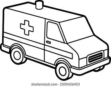 Line drawing of an ambulance rushing someone to the emergency room