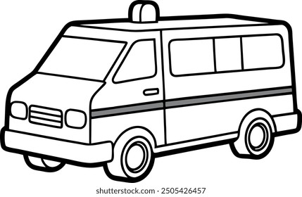 Line drawing of an ambulance rushing someone to the emergency room