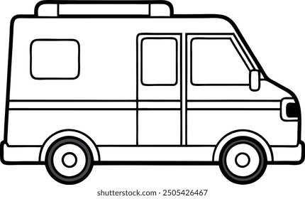 Line drawing of an ambulance rushing someone to the emergency room