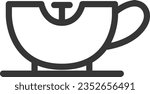 Line drawing amusement park single icon coffee cup