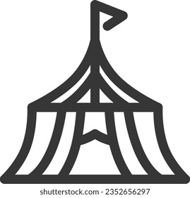 Line drawing amusement park single icon circus