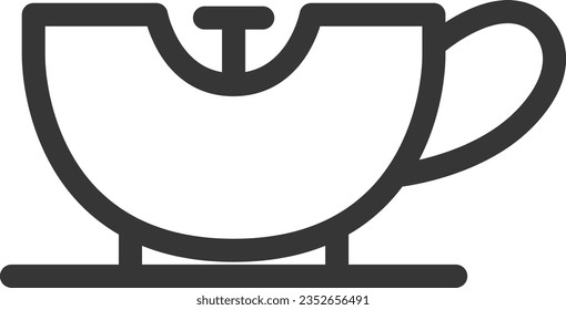 Line drawing amusement park single icon coffee cup