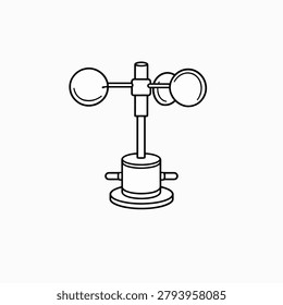 Line drawing of an anemometer used for measuring wind speed.