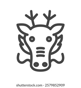 Line drawing animal single item icon dragon