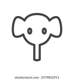 Line drawing animal single item icon elephant