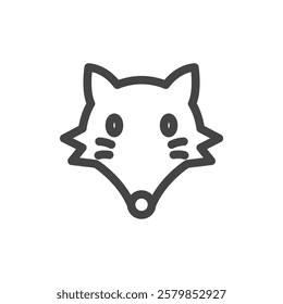 Line drawing animal single item icon fox