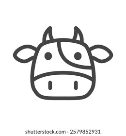 Line drawing animal single item icon cow