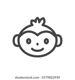 Line drawing animal single item icon monkey