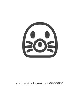 Line drawing animal single item icon mole