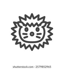 Line drawing animal single item icon hedgehog