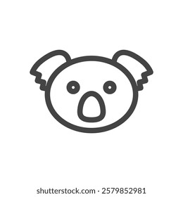 Line drawing animal single item icon koala