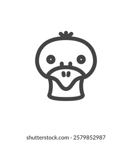 Line drawing animal single item icon ostrich