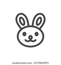 Line drawing animal single item icon rabbit