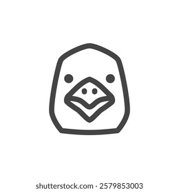 Line drawing animal single item icon crow