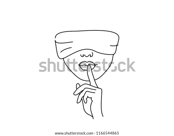 Line Drawing Art Blindfolded Woman Hand Stock Vector (Royalty Free ...