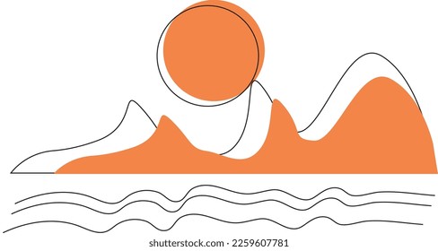 
Line drawing or Line art Design