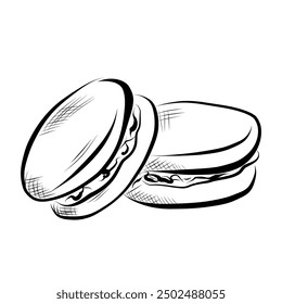 Dibujo de líneas. Arte lineal de macarrón dulce. Diseño minimalista de Vector.