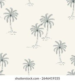 line drawing art. palm tree pattern design. hand drawn palm Leaves background. . summer tropical print design. t shirt summer design ai