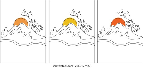 Line drawing, Line art, line vector drawing, vector illustration .eps
