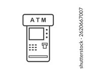 Line drawing of an atm icon