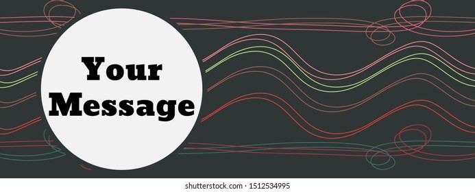 Line drawing banner background vector illustration