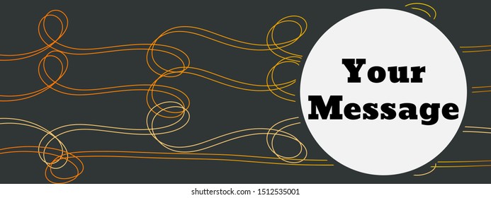 Line drawing banner background vector illustration