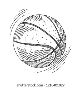 Line Drawing of Basketball 