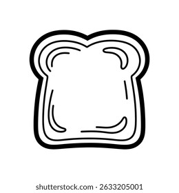 Line drawing of a beautiful food of a toast