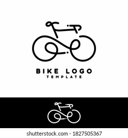 Line drawing of bicycle icon logo vector template