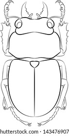 Line drawing. Big beetle (Neolucanus Parryi). Vector